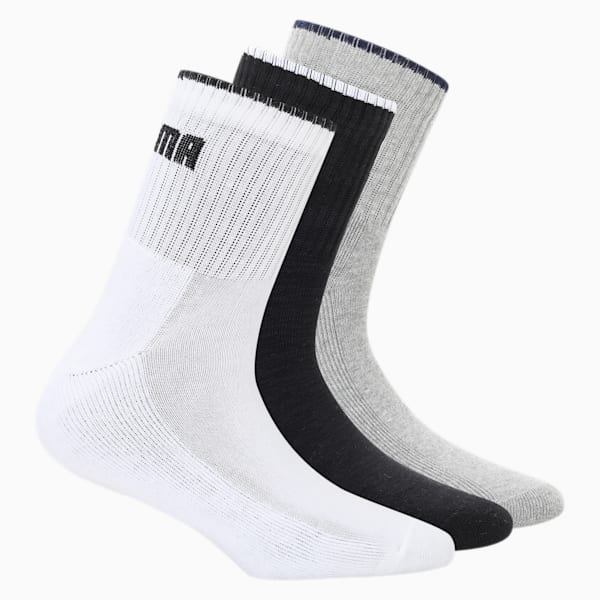 PUMA Sport Unisex Socks Pack of 3, White/ Black/ Grey, extralarge-IND